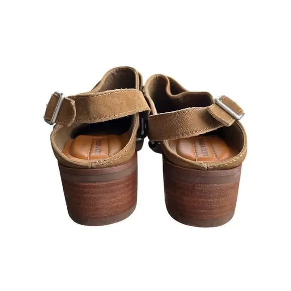 Lucky Brand Kalv Studded Leather Mules Dark Natural Size 7.5 - Picture 5 of 7